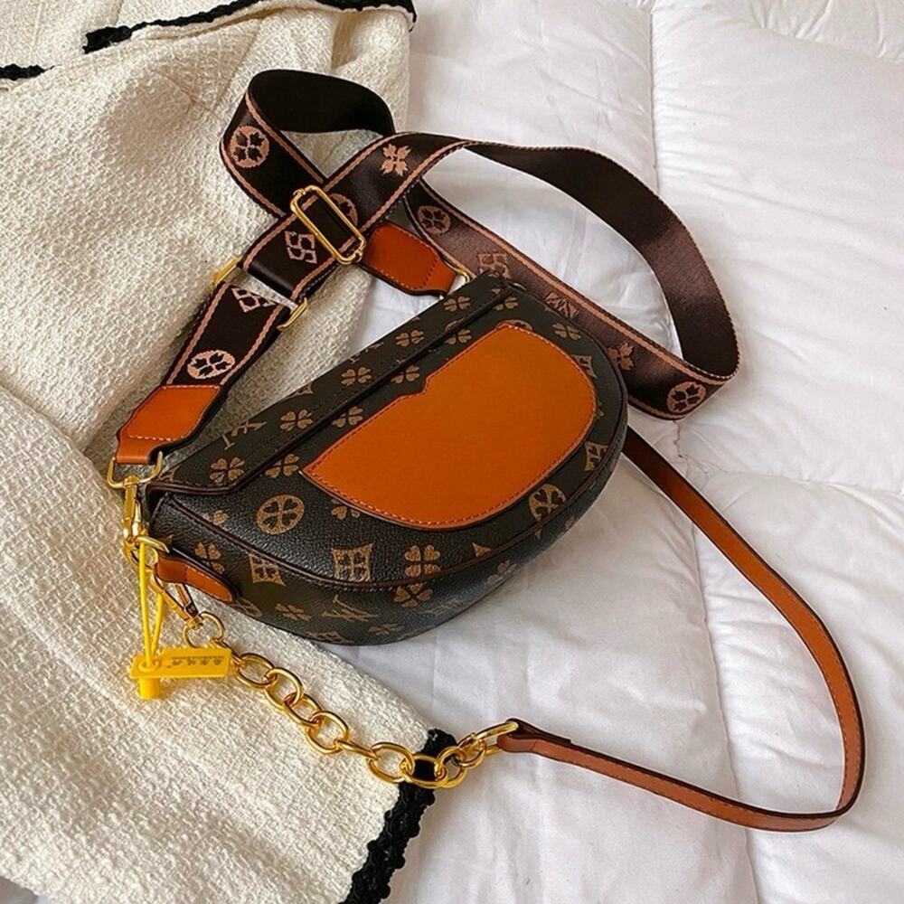 Designer Brown Monogram ShoulderCrossbody Bag - Picture 5 of 5
